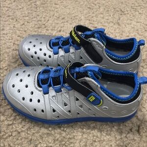 Stride Rite Silver and Blue Water Shoes with Ventilation